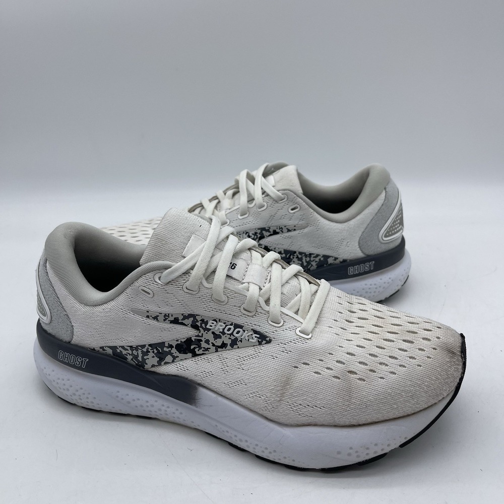 Brooks Ghost 16 1204071B147 Women's Size 8 Running Shoes White Oyster Lava‎